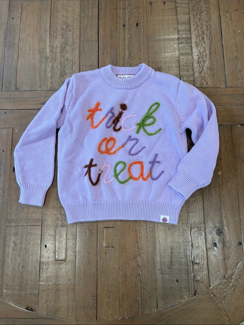 Cheeky plum trick or treat tinsel purple sweater girls 4 years Halloween